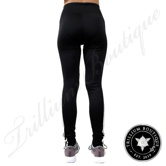 Adidas Climalite Women's 3 Stripe Tights Mid Rise - Picture 6 of 7
